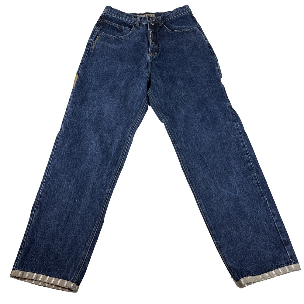 Maurice Malone Vintage Men's Carpenter Baggy High Rise Medium‎ Wash Jeans 34x32